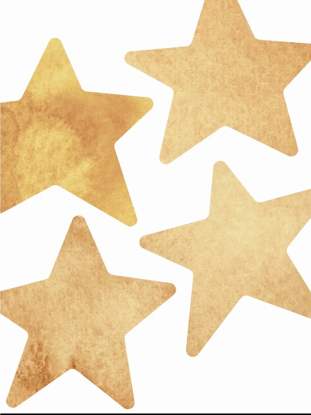 Gold Star Wall Stickers - Watercolor Nursery Decals